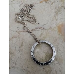 BVLGARI 925 Sterling Silver Key Ring / Pendant / 29.5” Sterling Chain